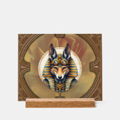 Steampunk Anubis Fox Portrait Acryl Bord (Voorkant)