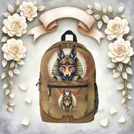 Steampunk Anubis Fox Portrait Bedrukte Rugzak