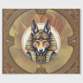 Steampunk Anubis Fox Portrait Cadeaupapier (Vlak)