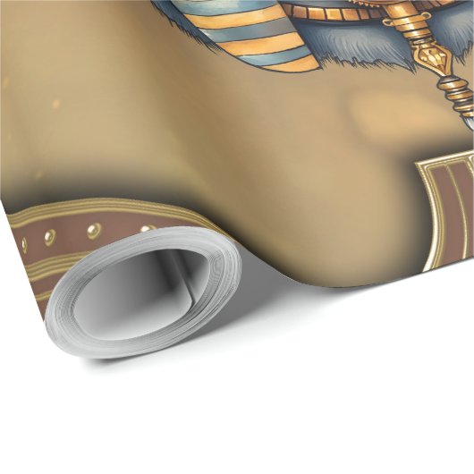 Steampunk Anubis Fox Portrait Cadeaupapier (Rol Hoek)