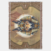 Steampunk Anubis Fox Portrait Deken (Voorkant Verticaal)