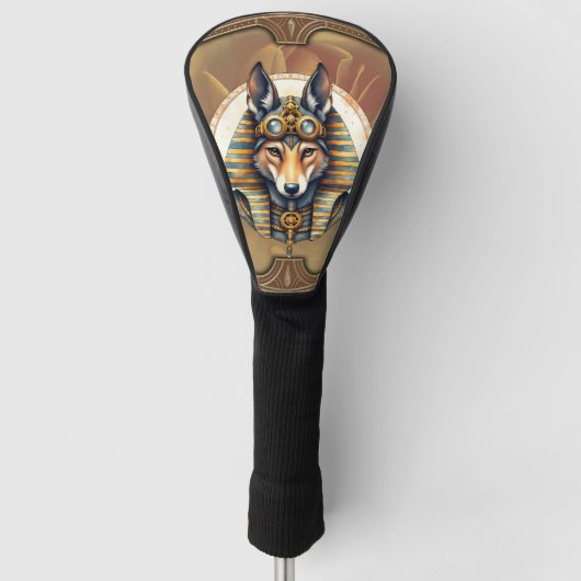 Steampunk Anubis Fox Portrait Golfheadcover (Voorkant)