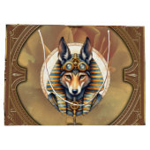 Steampunk Anubis Fox Portrait Groot Cadeauzakje (Achterkant)