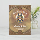 Steampunk Anubis Fox Portrait Kaart (Staand voorkant)