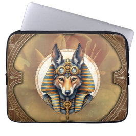 Steampunk Anubis Fox Portrait Laptop Sleeve