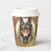 Steampunk Anubis Fox Portrait Papieren Bekers (Achterkant)
