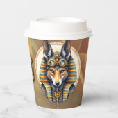 Steampunk Anubis Fox Portrait Papieren Bekers (Voorkant)