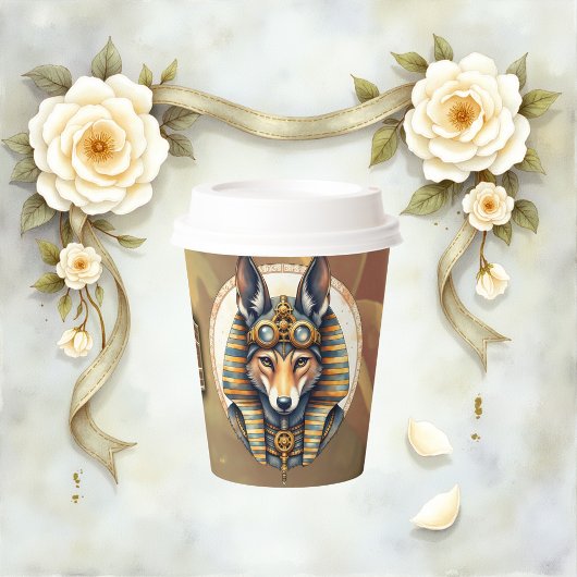 Steampunk Anubis Fox Portrait Papieren Bekers
