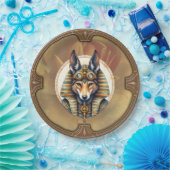 Steampunk Anubis Fox Portrait Papieren Bordje (Feest)