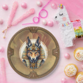 Steampunk Anubis Fox Portrait Papieren Bordje (Feest)