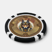 Steampunk Anubis Fox Portrait Poker Chips (Enkel)