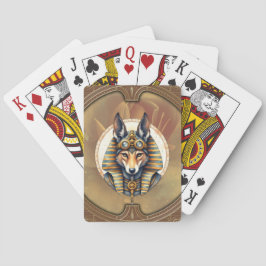 Steampunk Anubis Fox Portrait Pokerkaarten