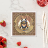 Steampunk Anubis Fox Portrait Servet (Insitu)