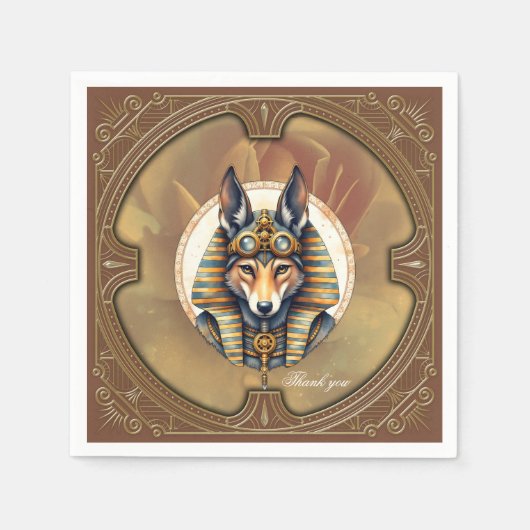 Steampunk Anubis Fox Portrait Servet (Voorkant)