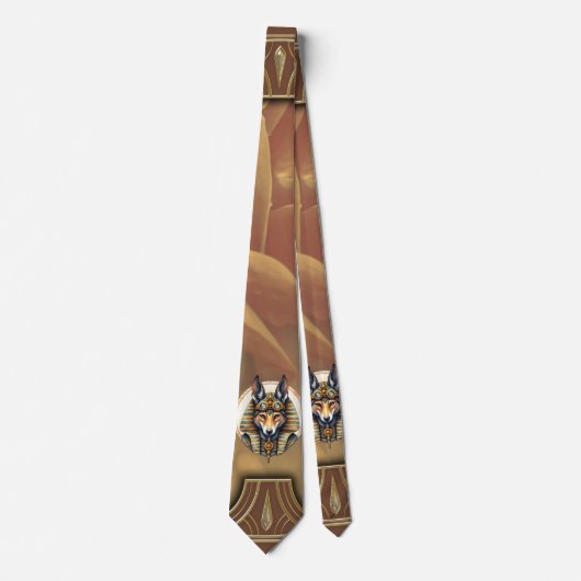 Steampunk Anubis Fox Portrait Stropdas (Voorkant)