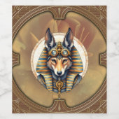 Steampunk Anubis Fox Portrait Wijn Etiket (Enkel label)
