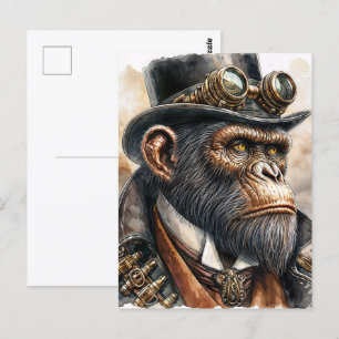 Steampunk Ape Waterverf Art Briefkaart
