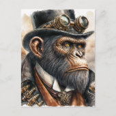 Steampunk Ape Waterverf Art Briefkaart (Voorkant)