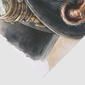 Steampunk Ape Waterverf Art Tissuepapier (Detail)