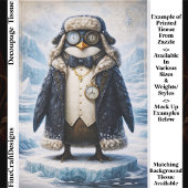 Steampunk Arctic Explorer Penguin FG3 Decoupage Tissuepapier