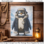 Steampunk Arctische Onderzoeker Pinguïn FG3 Découp Tissuepapier