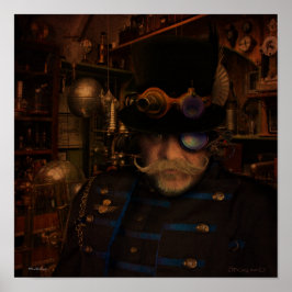 Steampunk Art - Fantasy Inventor Kapitein Sean Poster