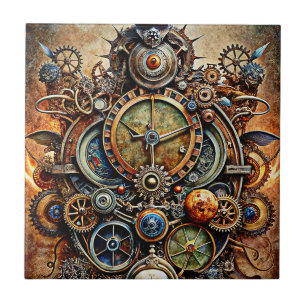 Steampunk Art Keramische Tegel Tegeltje