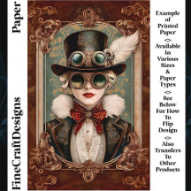 Steampunk / Art Nouveau Vrouw CM8 Scrapbook Papier