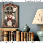 Steampunk / Art Nouveau Vrouw, Gouden CM8 Decoupag Tissuepapier