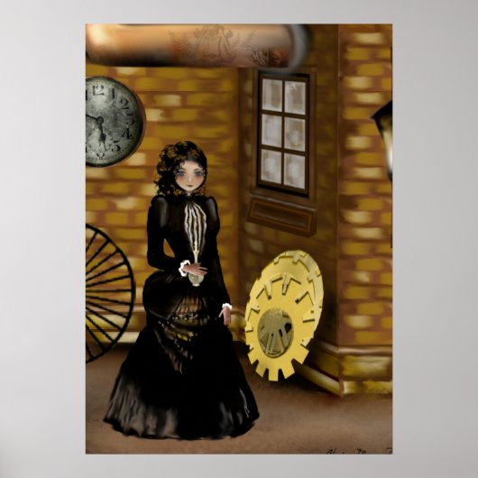 Steampunk Art Poster Op zoek naar Baker Street (Voorkant)