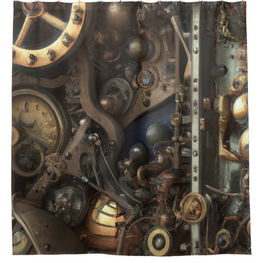 Steampunk Art Shower Curtain Douchegordijn (Voorkant)