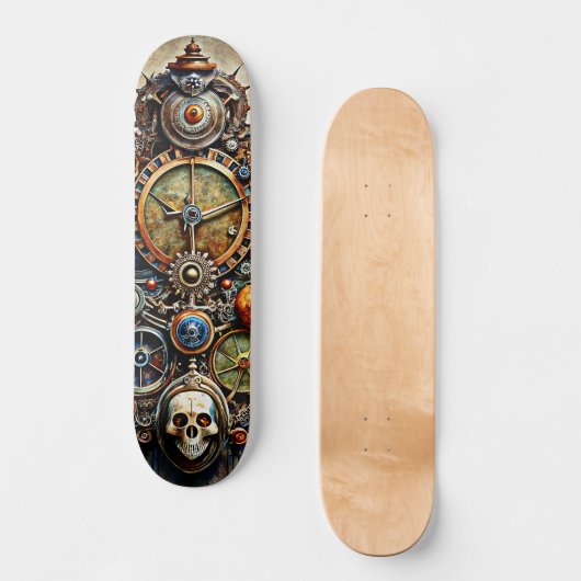 Steampunk Art Skateboard (Voorkant)