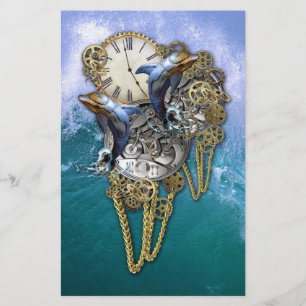 Steampunk-Art Time-Peace-beeld Briefpapier