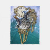 Steampunk-Art Time-Peace-beeld Fleece Deken (Voorkant)