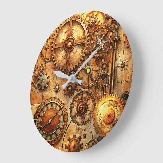 Steampunk Art Wall-klok Grote Klok (Hoek)