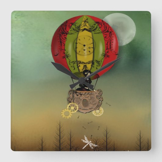 Steampunk Art Wall-klok Vierkante Klok (Voorkant)