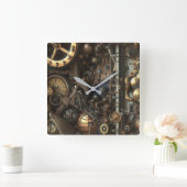 Steampunk Art Wall-klok Vierkante Klok (Huis)
