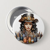 Steampunk Artist Ronde Button 7,6 Cm (Voorkant /achterkant)