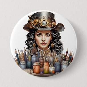 Steampunk Artist Ronde Button 7,6 Cm