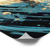 Steampunk Astronaut Surfen in Sci-Fi Surrealisme P Poster (Hoek)