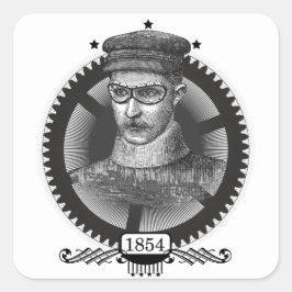 Steampunk-automobilist Vierkante Sticker
