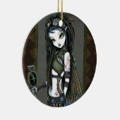 Steampunk Aviatrix Fairy Ornaments "Cloud Burst" Keramisch Ornament (Rechts)