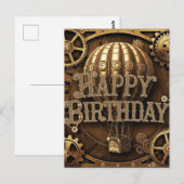 Steampunk Avonturen Verjaardagsontwerp Briefkaart (Voorkant / Achterkant)