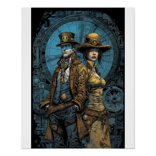 Steampunk Avontuur Perfect Poster (Voorkant)