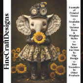 Steampunk Baby Elephant + Zonnebloem AK7 Decoupage Tissuepapier