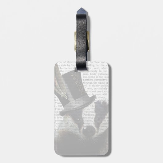 Steampunk Badger in Top Hat Bagagelabel (Achterkant verticaal)