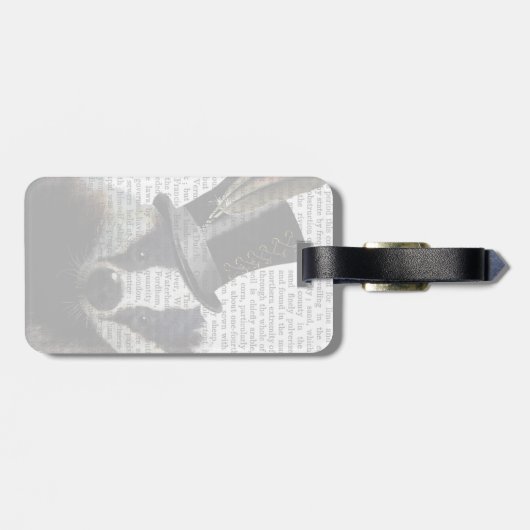 Steampunk Badger in Top Hat Bagagelabel (Achterkant horizontaal)