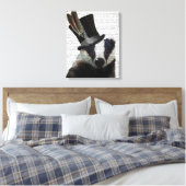 Steampunk Badger in Top Hat Canvas Afdruk (Insitu (Slaapkamer))