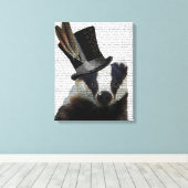 Steampunk Badger in Top Hat Canvas Afdruk (Insitu (Houten vloer))