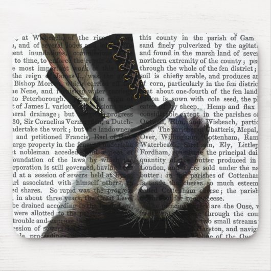 Steampunk Badger in Top Hat Muismat (Voorkant)